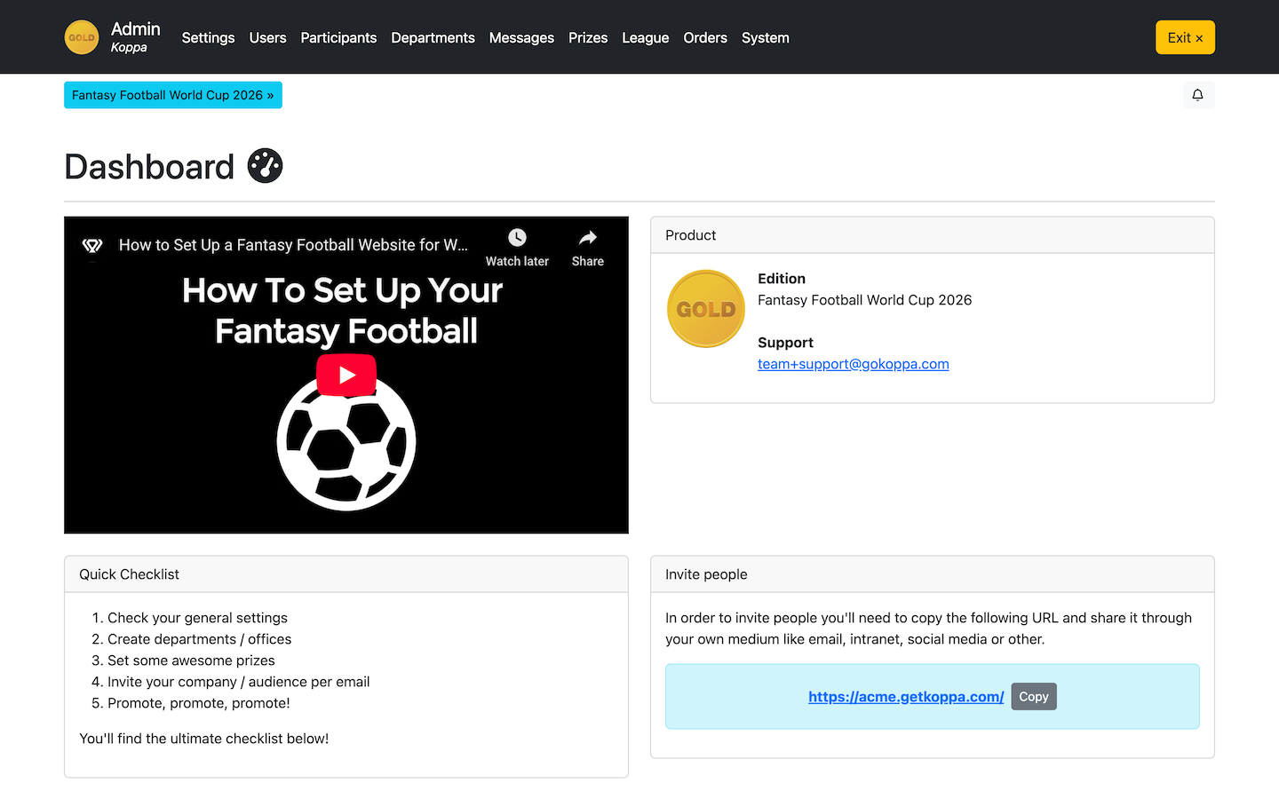 Admin Panel - WK 2026